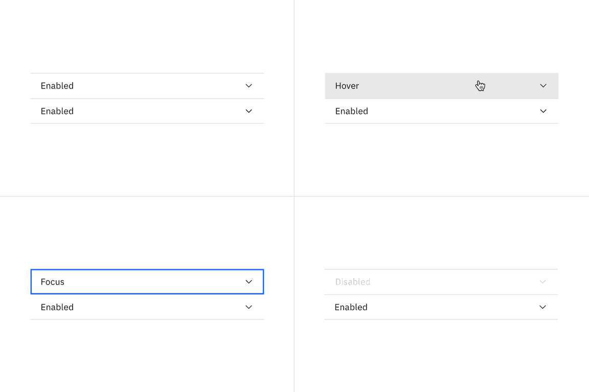 default accordion alignment interactive states